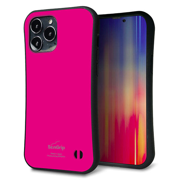 iPhone13 Pro Max スマホケース 「SEA Grip」 グリップケース Sライン 【KM910 ポップカラー(ピンク)】 UV印刷