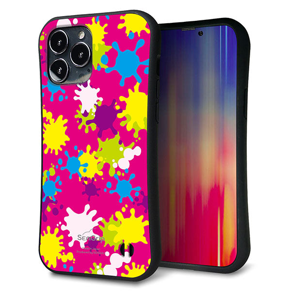 iPhone13 Pro Max スマホケース 「SEA Grip」 グリップケース Sライン 【MA876 ペイントピンク】 UV印刷