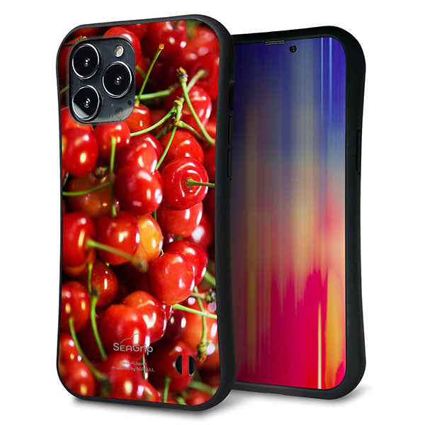 iPhone13 Pro Max スマホケース 「SEA Grip」 グリップケース Sライン 【MA883 チェリー】 UV印刷