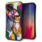 iPhone13 Pro Max スマホケース 「SEA Grip」 グリップケース Sライン 【MA995 ステンドグラス ネコ】 UV印刷