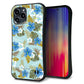 iPhone13 Pro Max スマホケース 「SEA Grip」 グリップケース Sライン 【SC883 ハワイアンアロハレトロ ブルー】 UV印刷