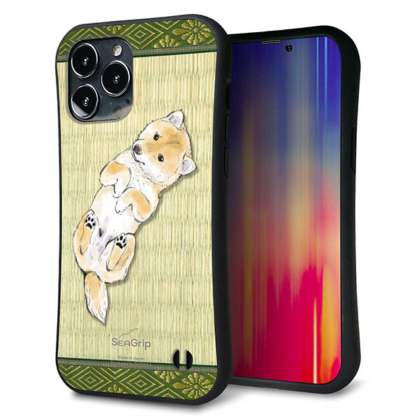 iPhone13 Pro Max スマホケース 「SEA Grip」 グリップケース Sライン 【TA002 柴 畳】 UV印刷