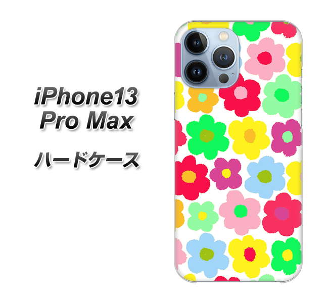 iPhone13 Pro Max 高画質仕上げ 背面印刷 ハードケース【758 ルーズフラワーカラフル】