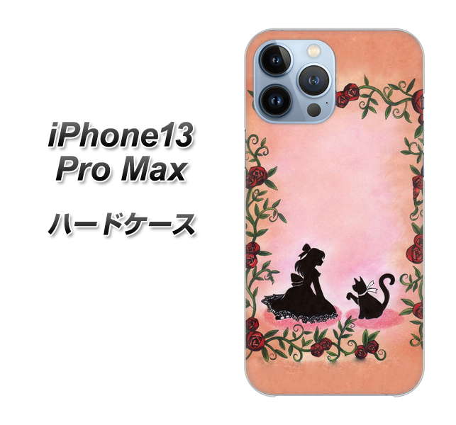 iPhone13 Pro Max 高画質仕上げ 背面印刷 ハードケース【1096 お姫様とネコ（カラー）】