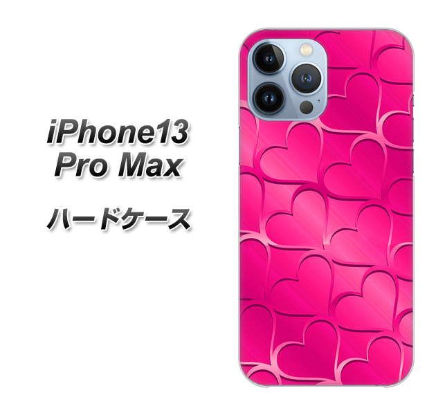iPhone13 Pro Max 高画質仕上げ 背面印刷 ハードケース【1347 かくれハート（ショッキングピンク）】