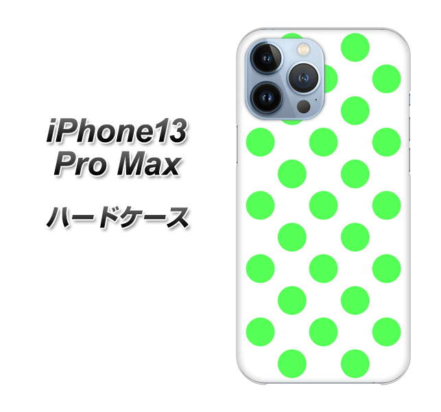 iPhone13 Pro Max 高画質仕上げ 背面印刷 ハードケース【1358 シンプルビッグ緑白】