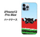 iPhone13 Pro Max 高画質仕上げ 背面印刷 ハードケース【IA815 すいかをかじるネコ(大)】