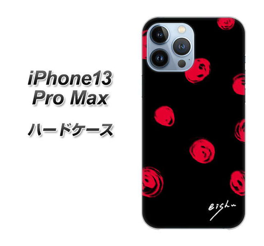 iPhone13 Pro Max 高画質仕上げ 背面印刷 ハードケース【OE837 手描きシンプル ブラック×レッド】