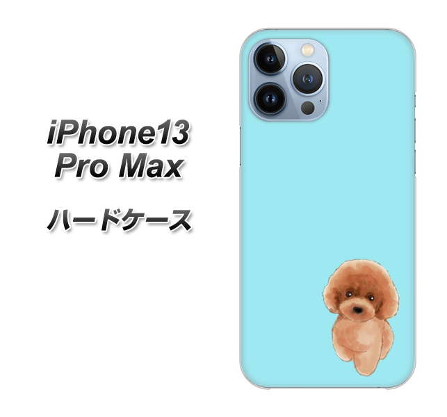iPhone13 Pro Max 高画質仕上げ 背面印刷 ハードケース【YJ050 トイプードルレッド（ブルー）】