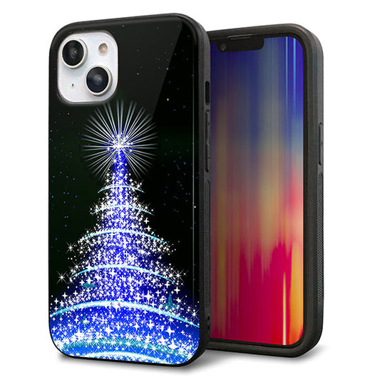 iPhone14 強化ガラス＆TPUスマホケース ガラプリ【589 ブルーライトツリー】