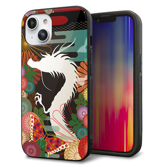 iPhone14 強化ガラス＆TPUスマホケース ガラプリ【635 白龍】