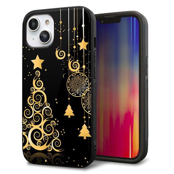 iPhone14 強化ガラス＆TPUスマホケース ガラプリ【721 その他のカラークリスマスツリー】