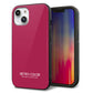 iPhone14 強化ガラス＆TPUスマホケース ガラプリ【KM921 レトロカラー(ダークピンク)】