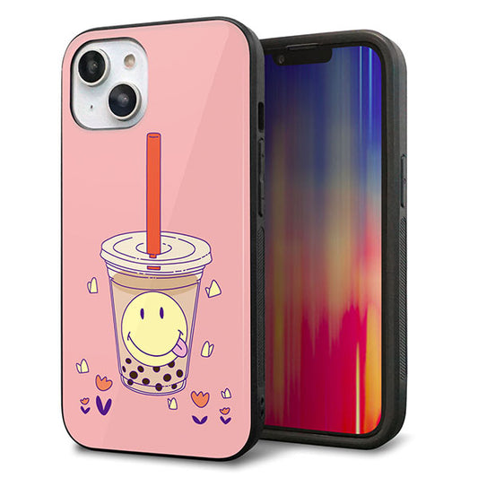 iPhone14 強化ガラス＆TPUスマホケース ガラプリ【MA903 タピオカ】