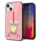 iPhone14 強化ガラス＆TPUスマホケース ガラプリ【MA903 タピオカ】
