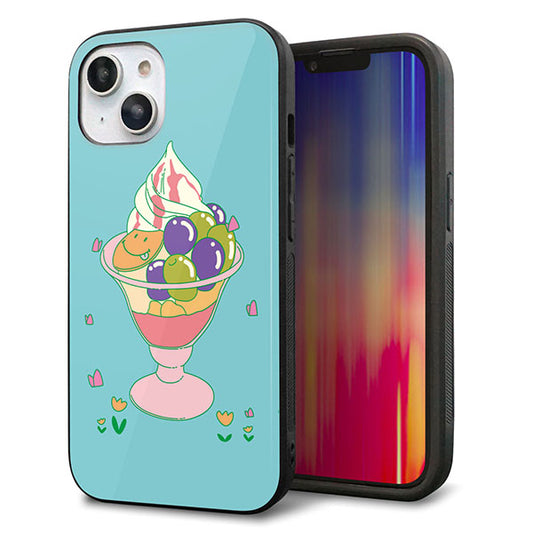 iPhone14 強化ガラス＆TPUスマホケース ガラプリ【MA905 マスカットパフェ】