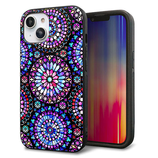 iPhone14 強化ガラス＆TPUスマホケース ガラプリ【MA953 パターン柄 A】