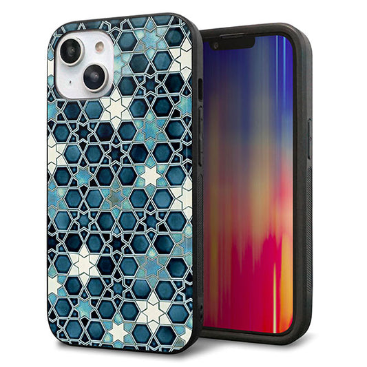 iPhone14 強化ガラス＆TPUスマホケース ガラプリ【MA955 パターン柄 C】