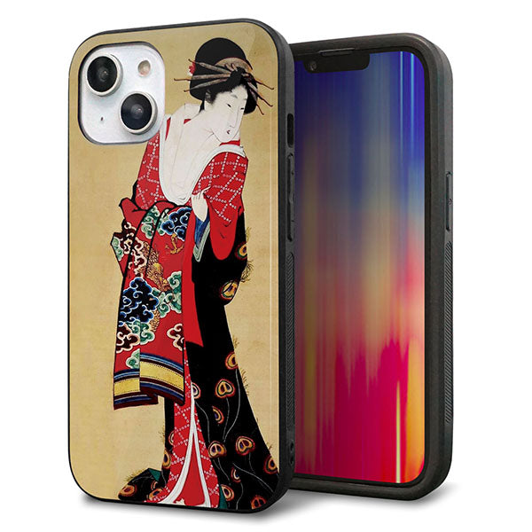 iPhone14 強化ガラス＆TPUスマホケース ガラプリ【MA965 花魁 A】