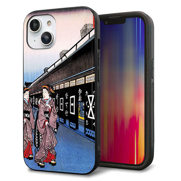 iPhone14 強化ガラス＆TPUスマホケース ガラプリ【MA966 花魁 B】