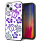 iPhone14 強化ガラス＆TPUスマホケース ガラプリ【SC878 ハワイアンアロハホヌ（パープル）】