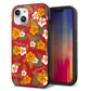 iPhone14 強化ガラス＆TPUスマホケース ガラプリ【SC885 ハワイアンアロハレトロ（レッド）】