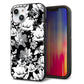 iPhone14 強化ガラス＆TPUスマホケース ガラプリ【SC913 花柄モノトーン 02】