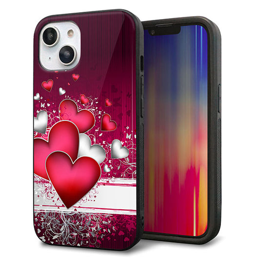iPhone14 強化ガラス＆TPUスマホケース ガラプリ【VA835 ハートの息吹】