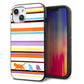 iPhone14 強化ガラス＆TPUスマホケース ガラプリ【YA887 ストライプネコ01】