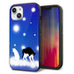iPhone14 強化ガラス＆TPUスマホケース ガラプリ【YJ335 雪の結晶 はちわれ】