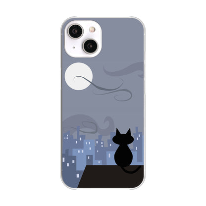 iPhone14 高画質仕上げ 背面印刷 ハードケース 夜とネコ