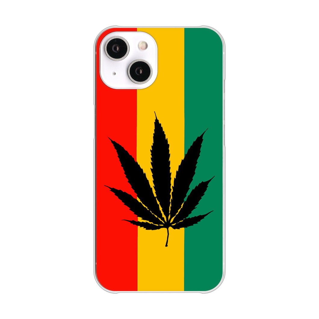 iPhone14 高画質仕上げ 背面印刷 ハードケース 【083 大麻ラスタカラー】