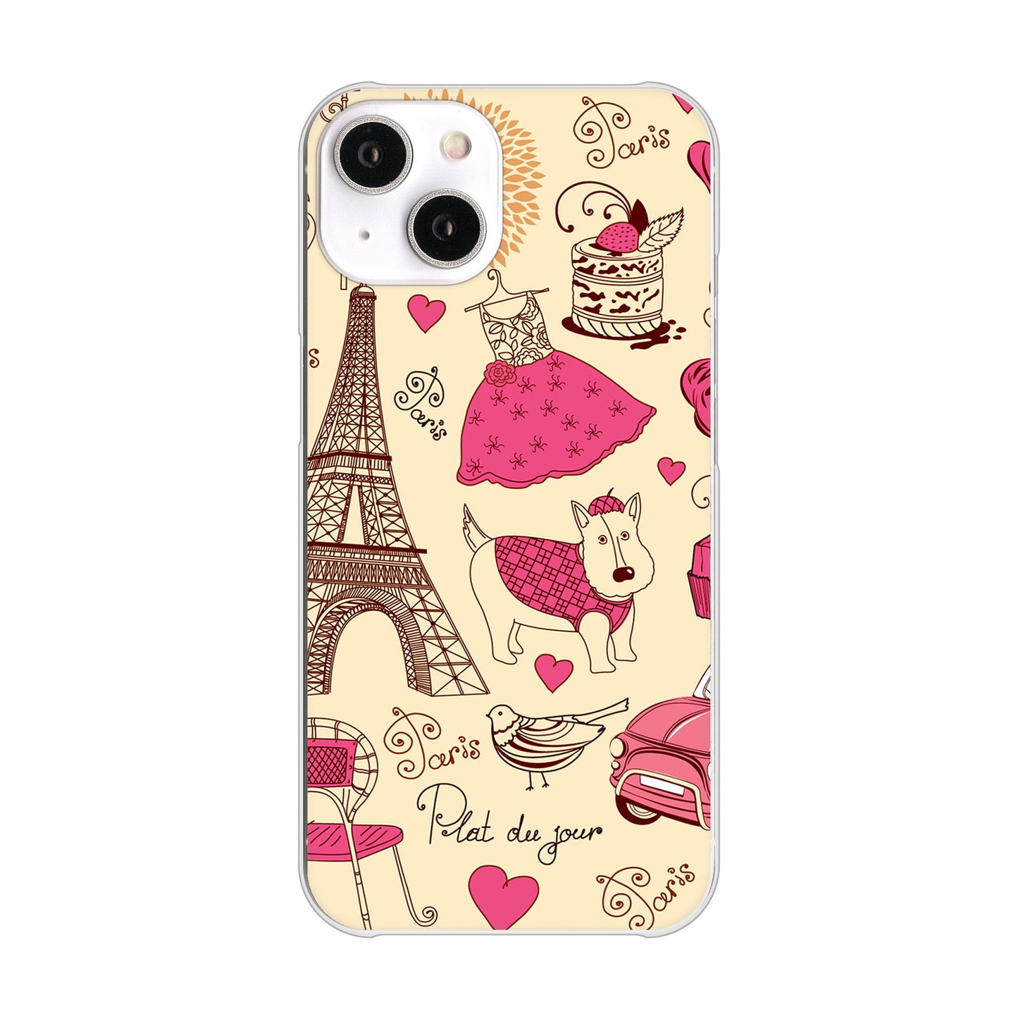 iPhone14 高画質仕上げ 背面印刷 ハードケース LOVE フランス