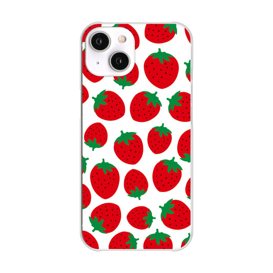 iPhone14 高画質仕上げ 背面印刷 ハードケース 小さいイチゴ模様
