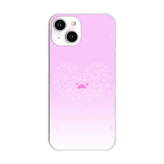 iPhone14 高画質仕上げ 背面印刷 ハードケース ハートと肉球