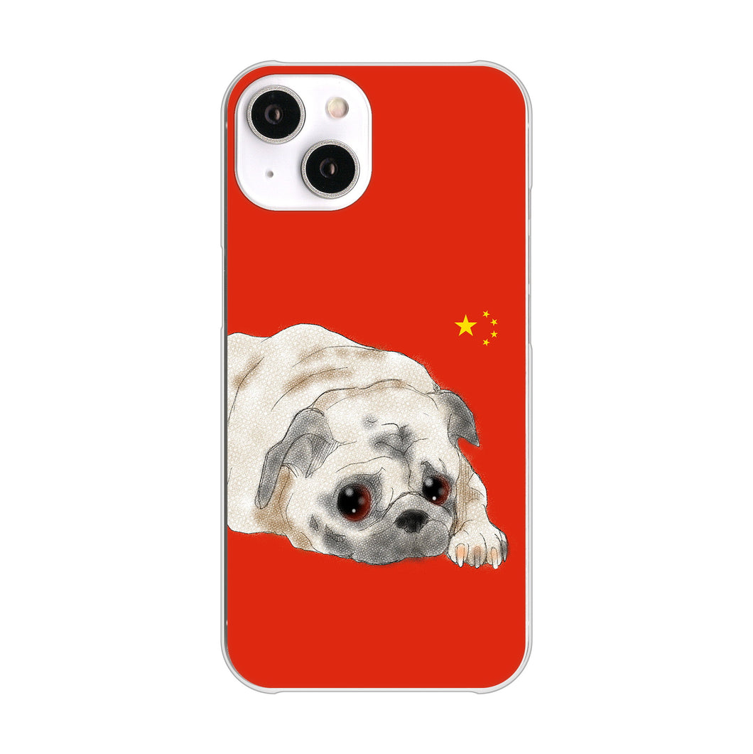 iPhone14 高画質仕上げ 背面印刷 ハードケース パグ