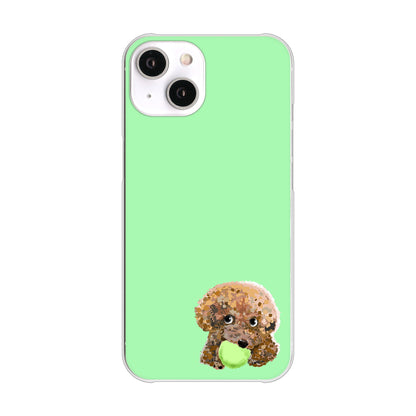iPhone14 高画質仕上げ 背面印刷 ハードケース トイプードル＆ボール
