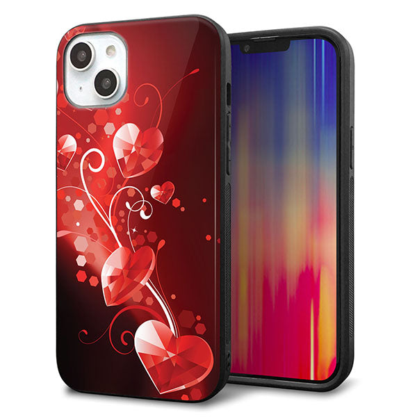 iPhone14 Plus 強化ガラス＆TPUスマホケース ガラプリ【385 クリスタルな恋】