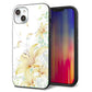 iPhone14 Plus 強化ガラス＆TPUスマホケース ガラプリ【SC851 ユリ（ホワイト）】