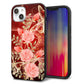 iPhone14 Plus 強化ガラス＆TPUスマホケース ガラプリ【VA824 魅惑の蝶とピンクのバラ】