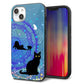 iPhone14 Plus 強化ガラス＆TPUスマホケース ガラプリ【YJ327 魔法陣猫 キラキラ かわいい】