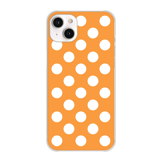 iPhone14 Plus 高画質仕上げ 背面印刷 ハードケース【1353 シンプルビッグ白オレンジ】