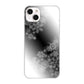 iPhone14 Plus 高画質仕上げ 背面印刷 ハードケース【YJ340 モノトーン 雪の結晶 】