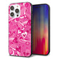 iPhone14 Pro Max 強化ガラス＆TPUスマホケース ガラプリ【383 ピンクのハート】