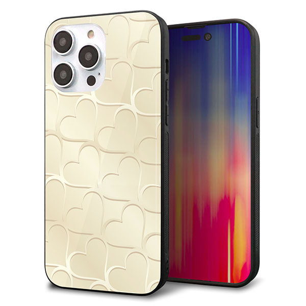 iPhone14 Pro Max 強化ガラス＆TPUスマホケース ガラプリ【630 かくれハート】