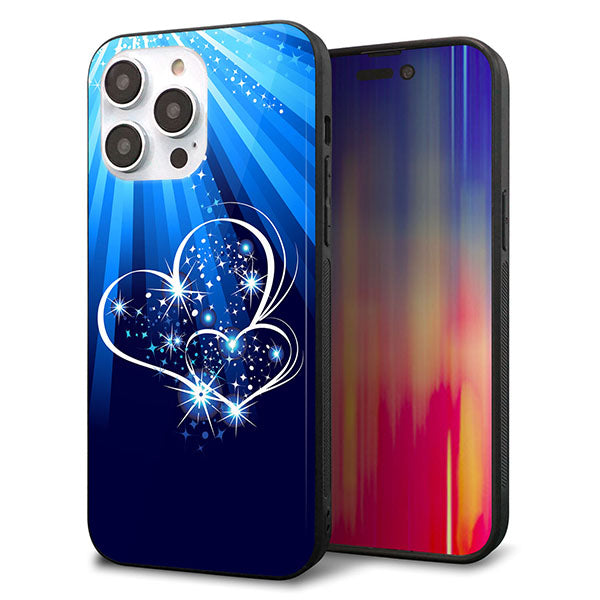 iPhone14 Pro Max 強化ガラス＆TPUスマホケース ガラプリ【702 スイミングハート】