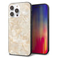 iPhone14 Pro Max 強化ガラス＆TPUスマホケース ガラプリ【KM872 大理石パール】