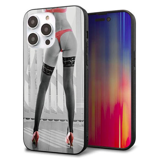 iPhone14 Pro Max 強化ガラス＆TPUスマホケース ガラプリ【KM889 ハイヒール】