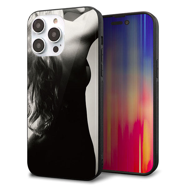 iPhone14 Pro Max 強化ガラス＆TPUスマホケース ガラプリ【KM890 バックスタイル】