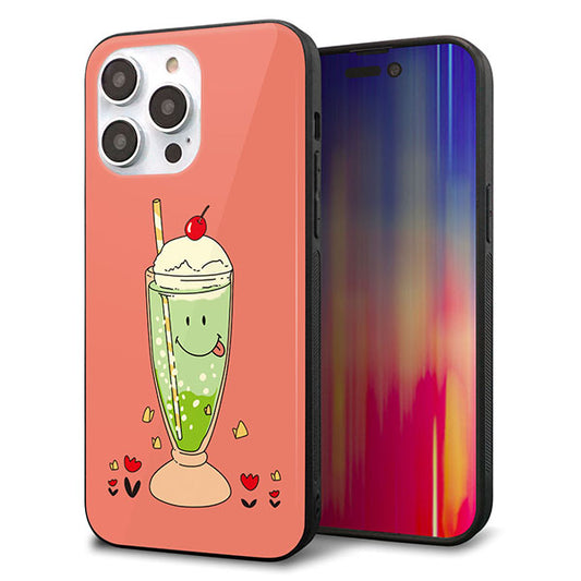 iPhone14 Pro Max 強化ガラス＆TPUスマホケース ガラプリ【MA900 クリームソーダ】